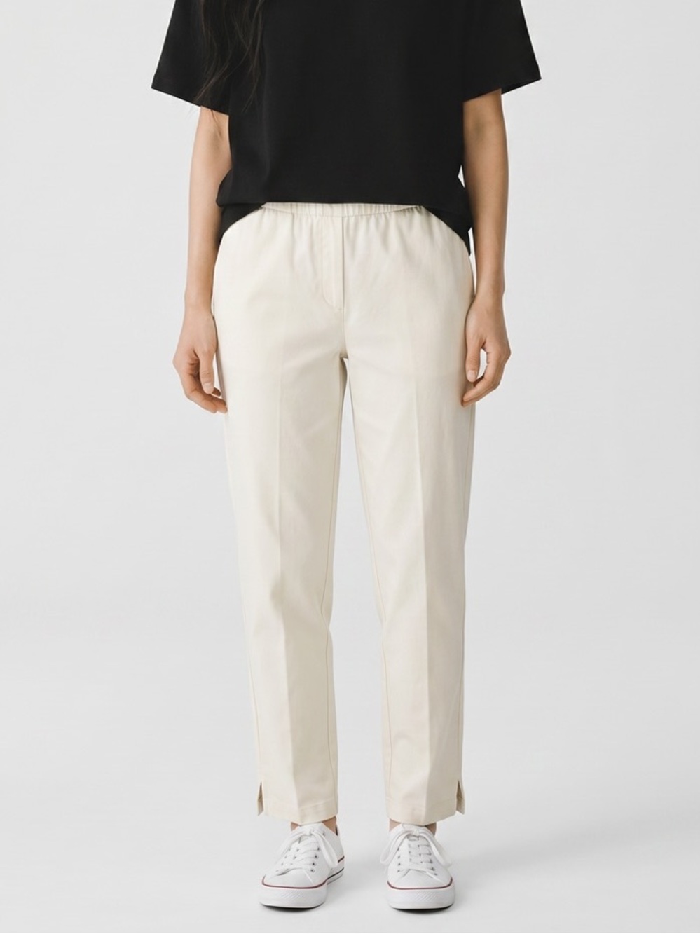 Eileen Fisher Organic Cotton Twill Slim Ankle Pant